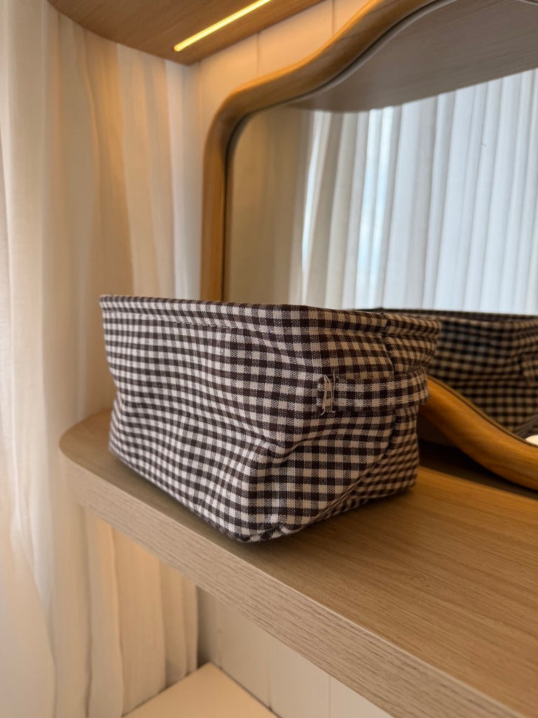 Cesto Vichy Rectangular - Marrón | 15% OFF