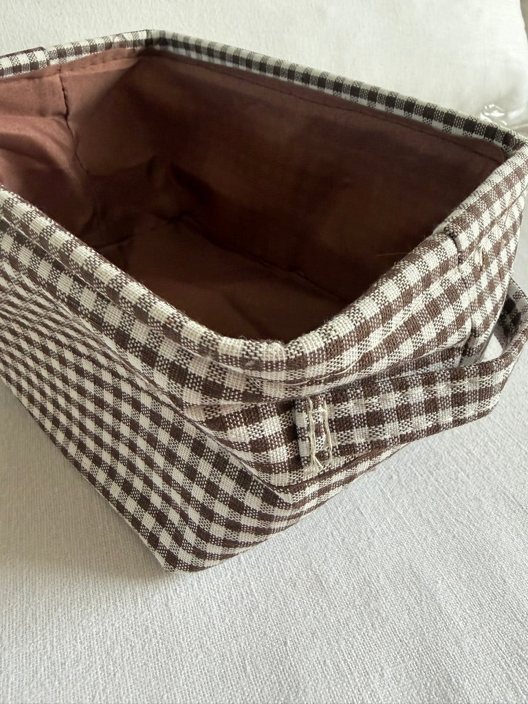 Cesto Vichy Rectangular - Marrón | 15% OFF