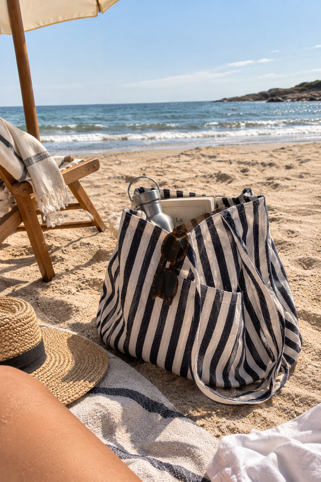 Bolso Beach - Rayas Azul & Blanco | 20% OFF