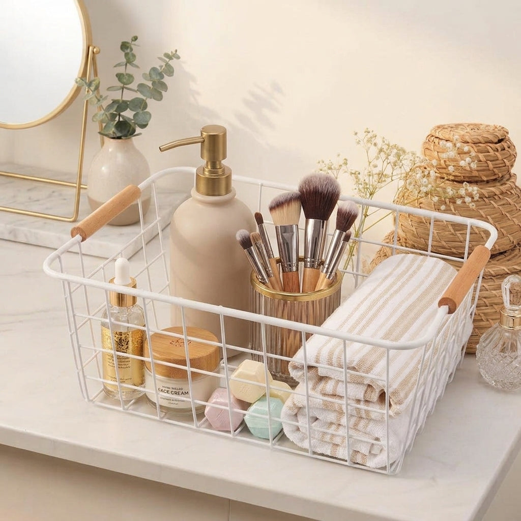 Cesto Nordic blanco - 22x28x12cm | 25% OFF