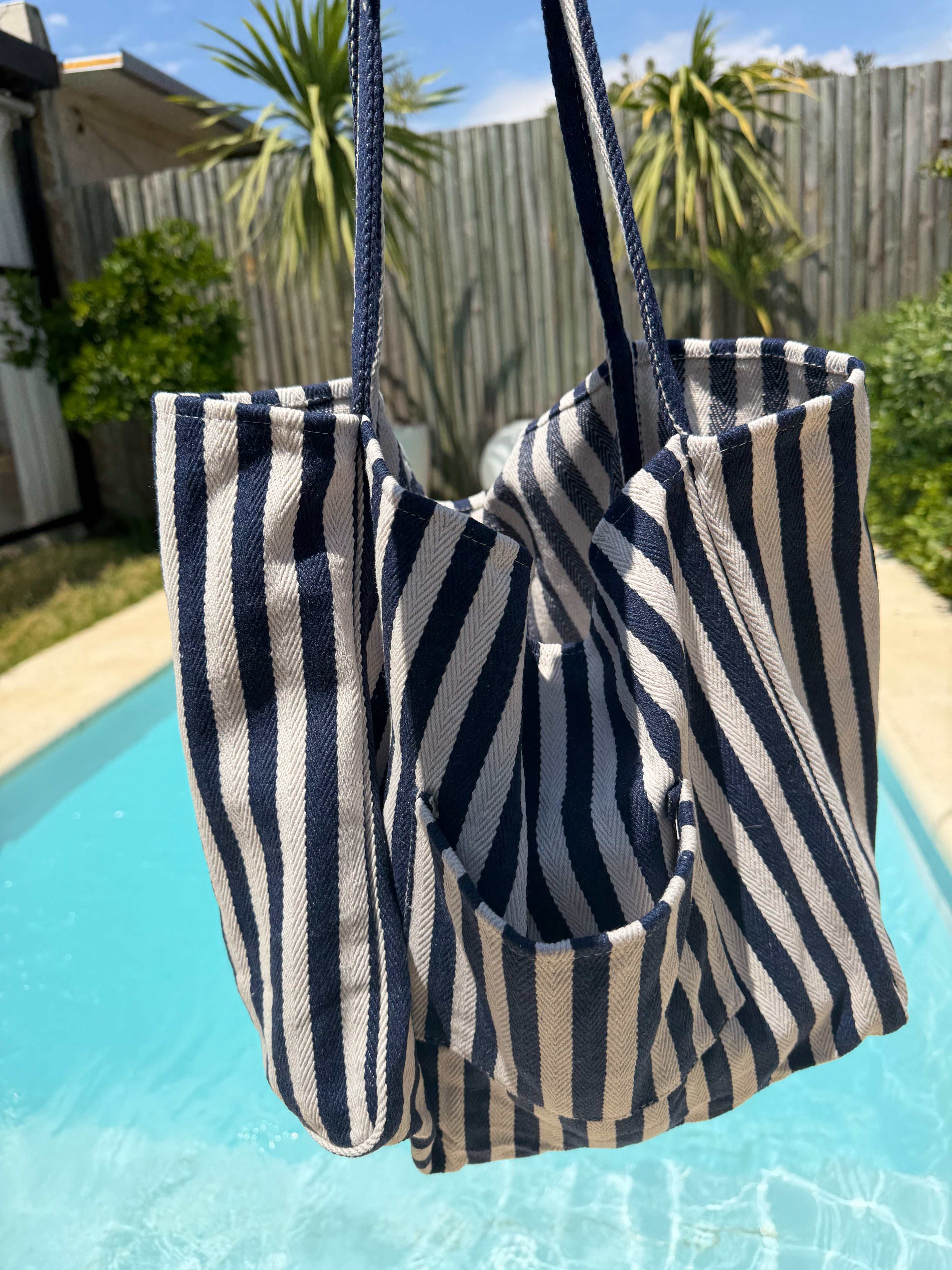 Bolso Beach - Rayas Azul & Blanco | 20% OFF