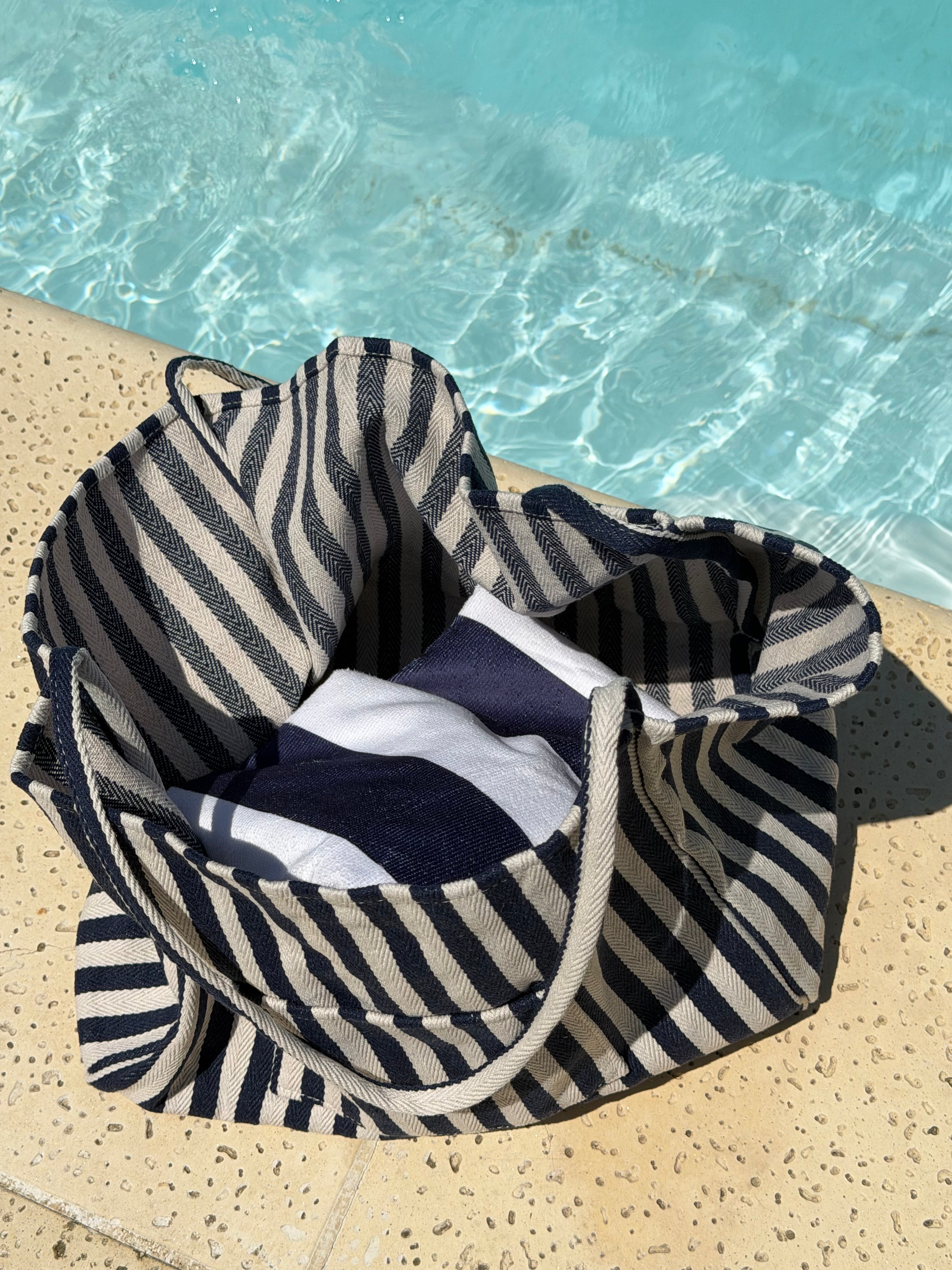Bolso Beach - Rayas Azul & Blanco | 20% OFF