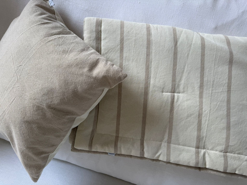Pillow Soft Rayas Beige & Off White - 220x80 | 10% OFF