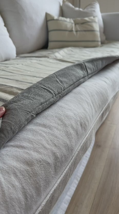 Pillow Soft Rayas Gris & Off White- 220x80 | 10% OFF